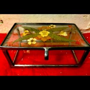 🌼1940’s Handmade Pressed Flower Glass Box